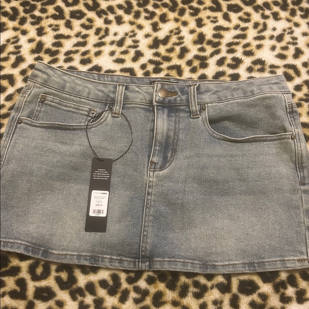 Fashion Nova Blue Denim Skirt